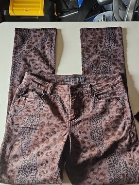 Liverpool Jeans Company Brown Leopard-Pattern Skinny Jeans 5BIN B118.  EUC